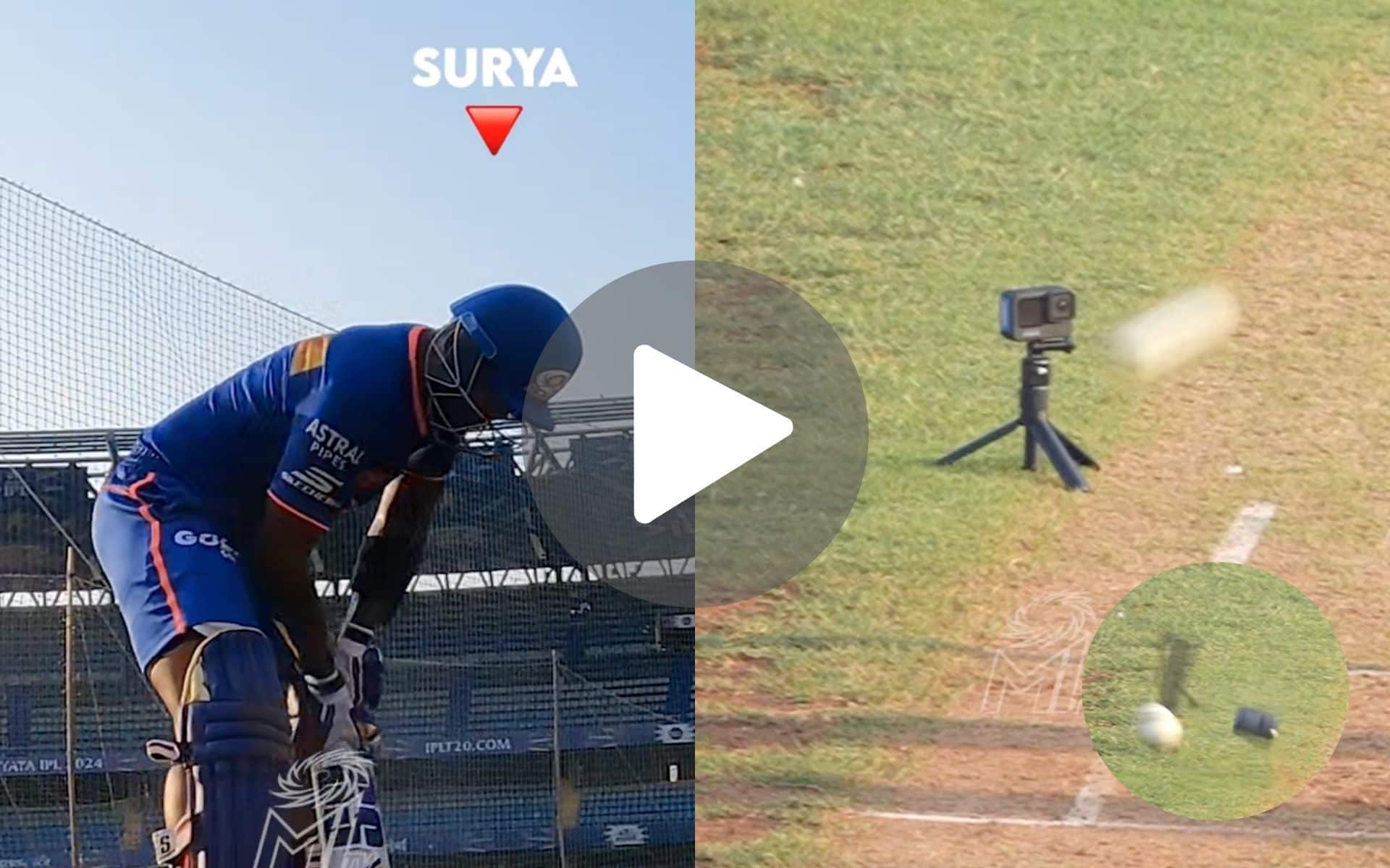 [Watch] Suryakumar Yadav Breaks Camera Before IPL 2024's MI vs CSK Clash